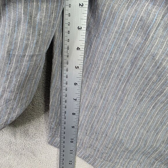 Mens Joseph Abboud Gray Pin Striped Chino Shorts 100% Linen 11" Inseam Size 33 - Picture 9 of 11